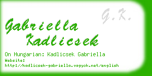 gabriella kadlicsek business card